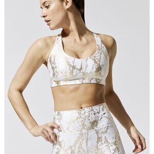 Carbon38 Metallic Snakeskin White Gold Contour Bra